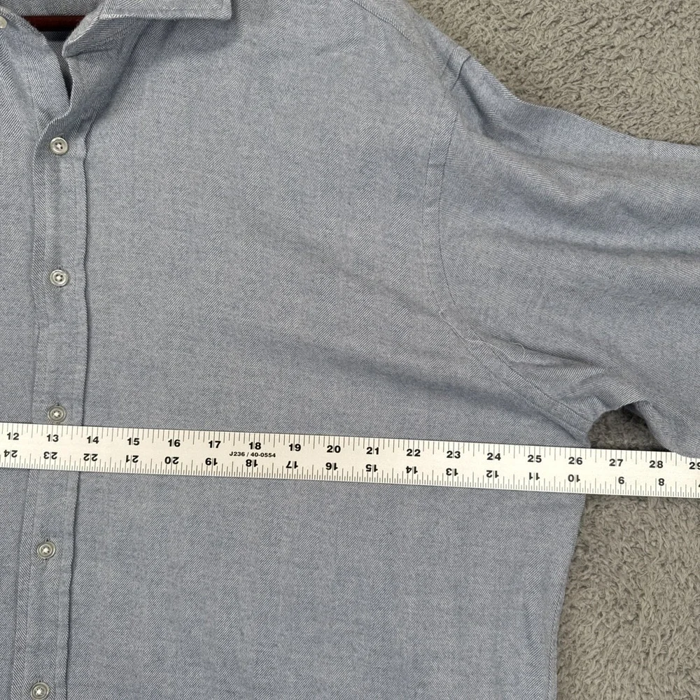 Proper Cloth Dress Shirt Mens 2XL 17.5 x 36 Blue Button Up Soft‎ Touch Cotton